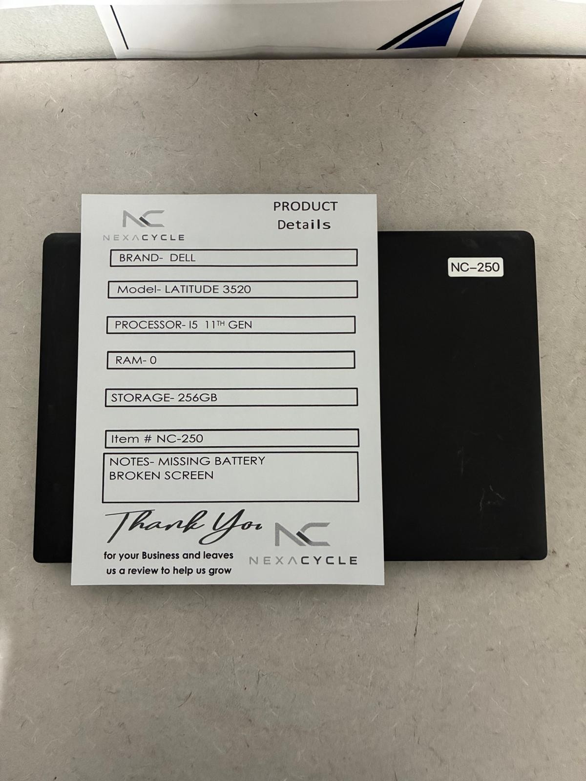 Dell Latitude 3520 Intel Core i5 11th Gen 256GB SSD Read Description