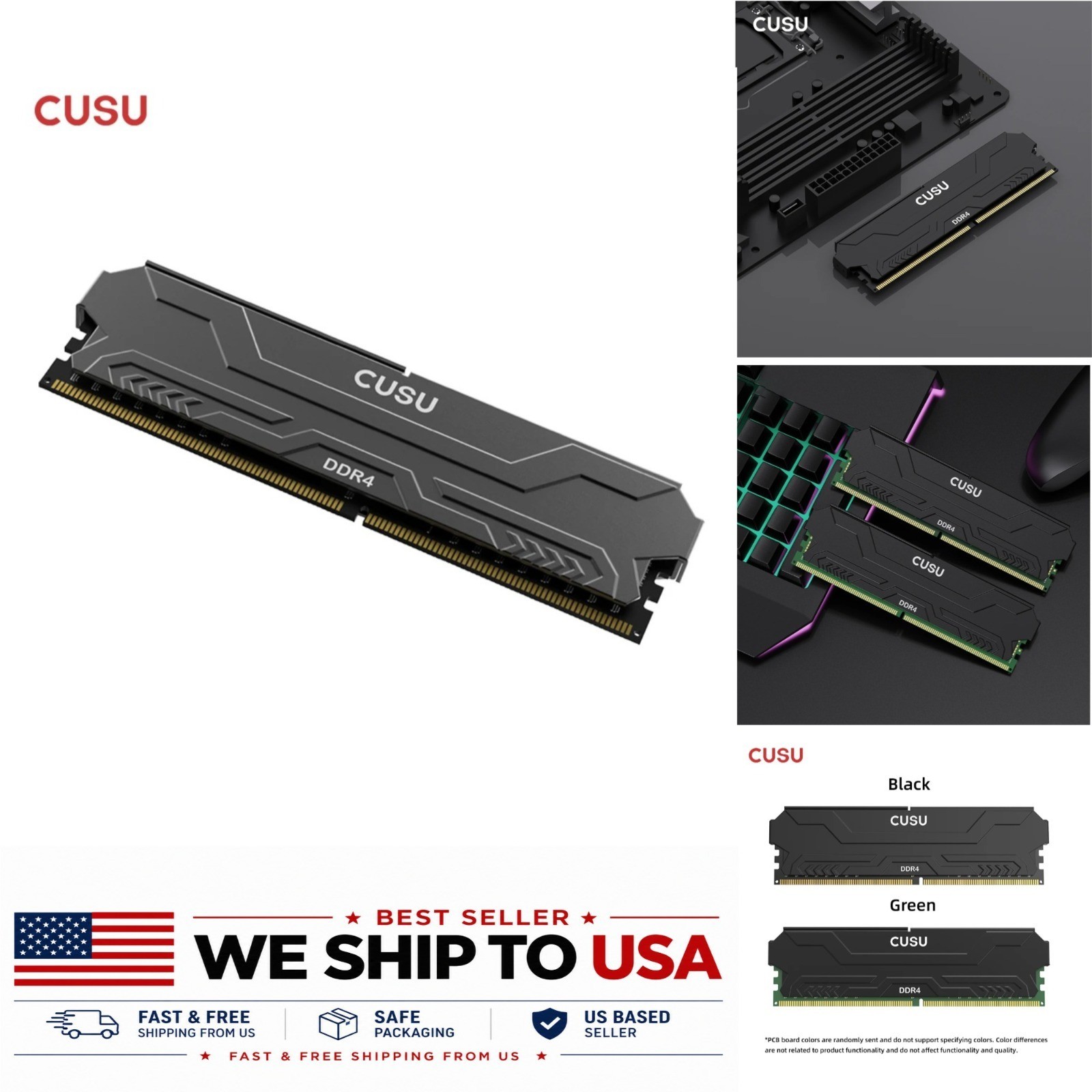 CUSU DDR4 3200MHz RAM 8GB 16GB Desktop Memory UDIMM 288pin 1.2V/1.35V