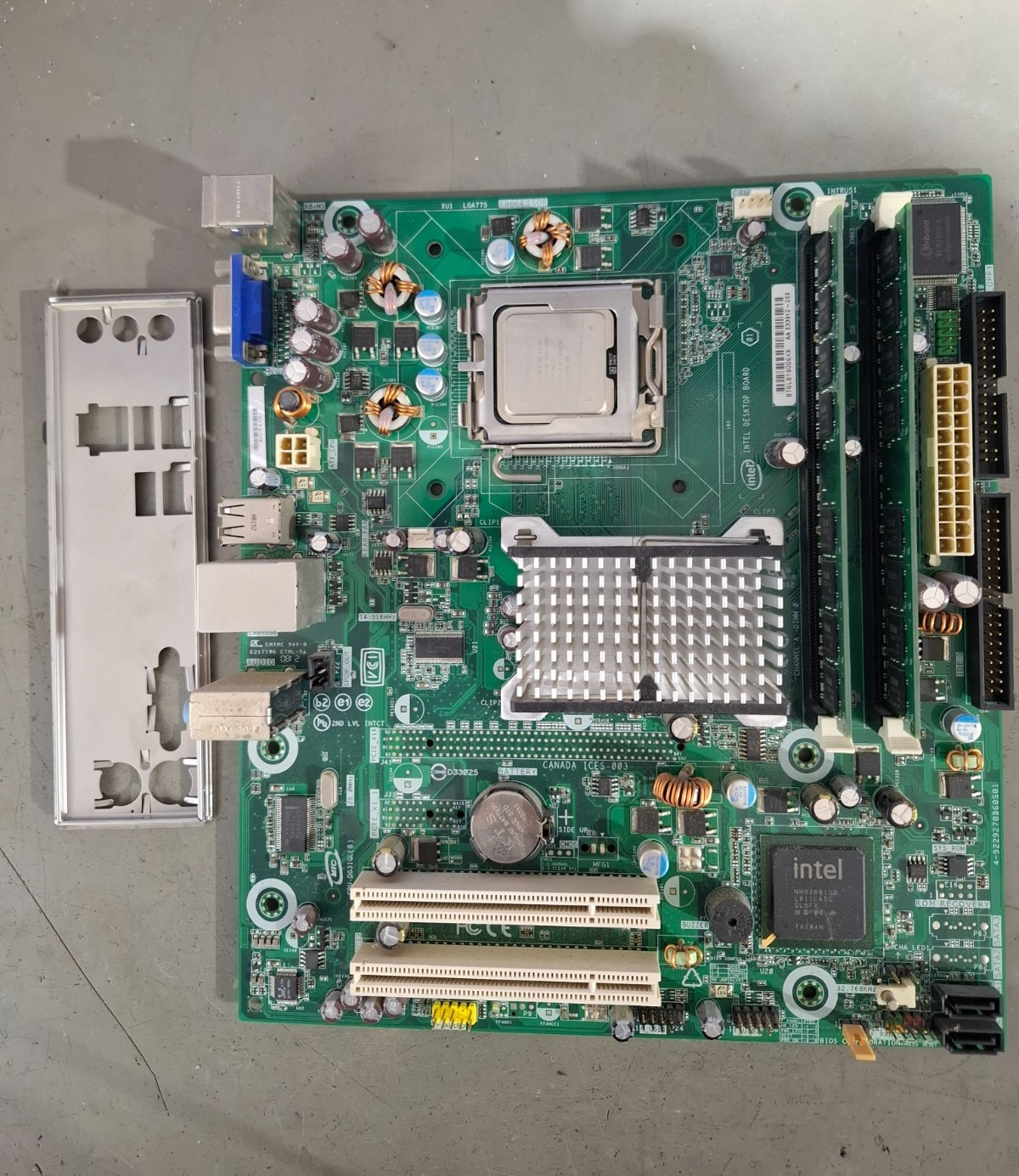 NTEL DG31GL, AA E33912-200, LGA775 Motherboard +CPU E2180 2GHz +RAM 2Gb +I/O