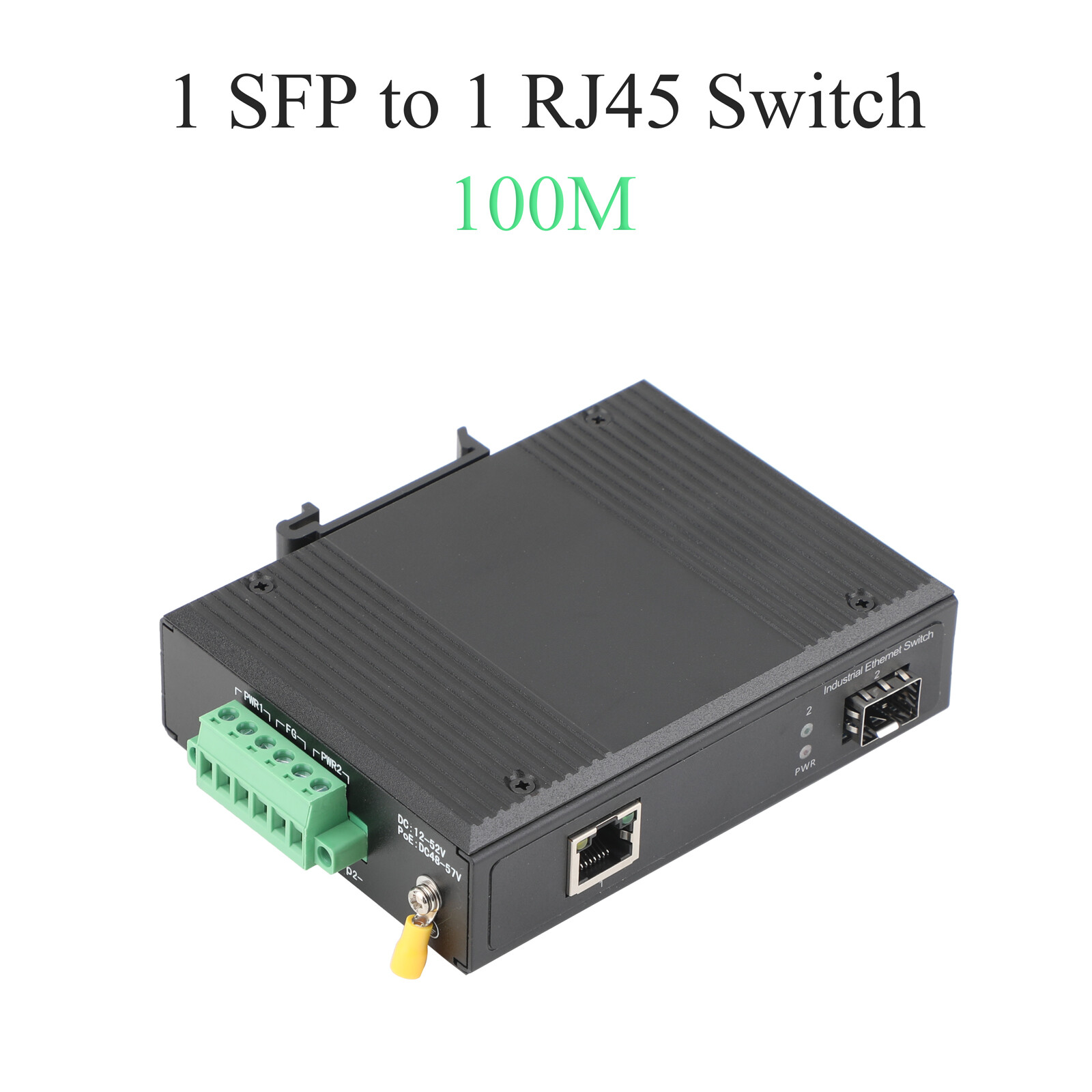 1PCS 100M/1000M SFP Industrial Converter 1 SFP to 1/2/4 POE Transceiver