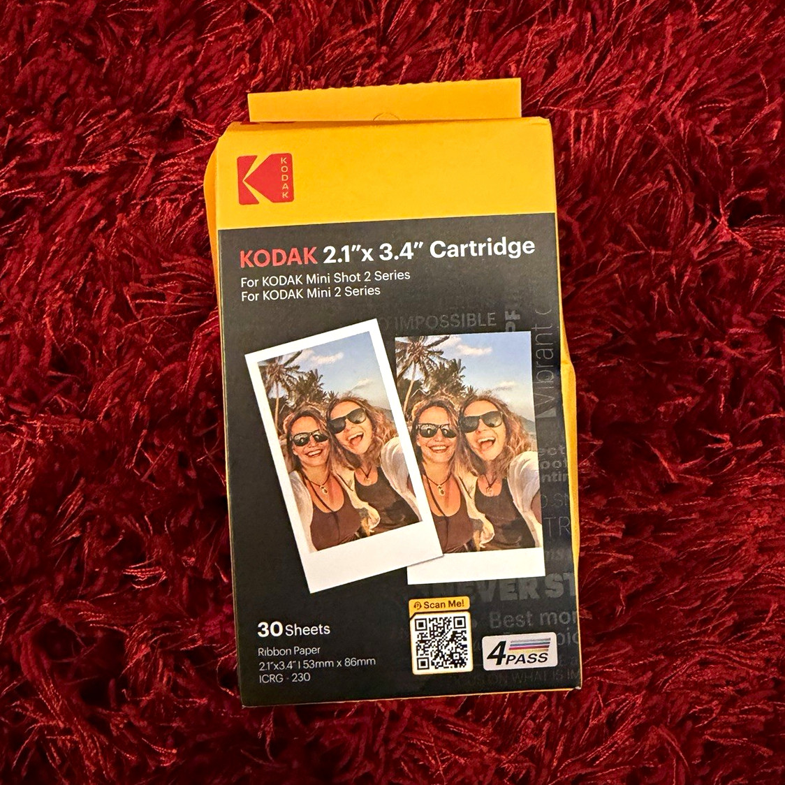 Kodak ICRG-230 2.1x3.4 Glossy Dye-Sub Photo Paper Cartridge 30 Sheets