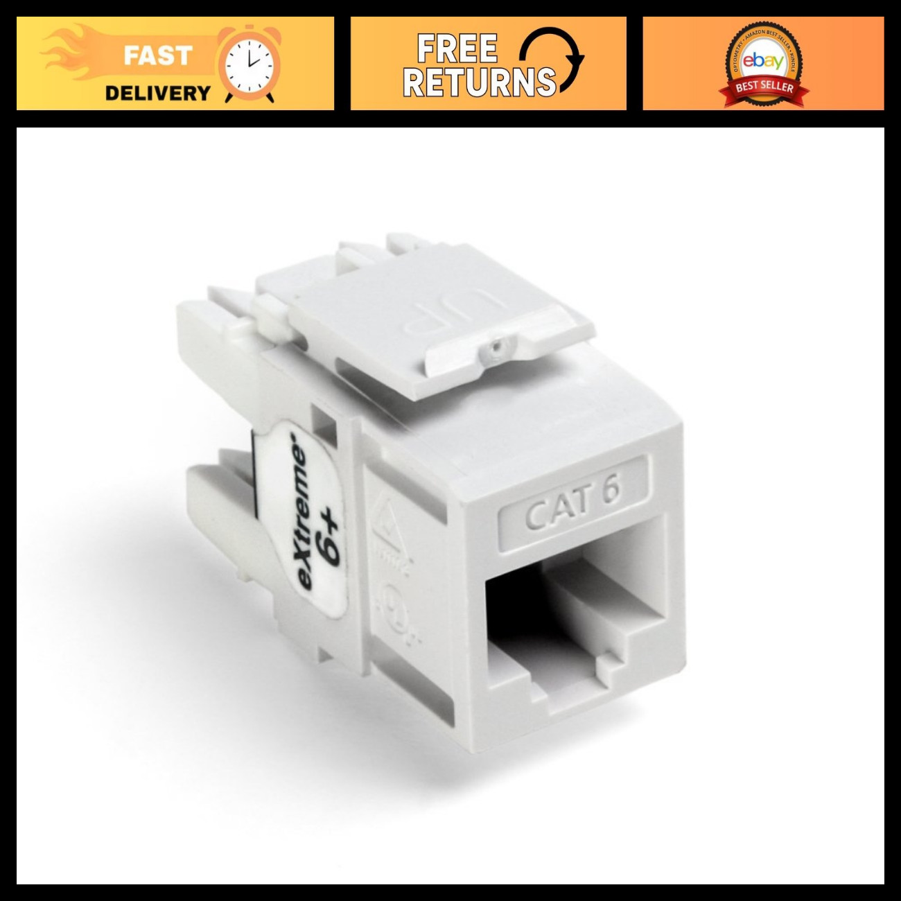 10-Pack QuickPort Connectors, Extreme 6+ Ethernet Wall Plates, White