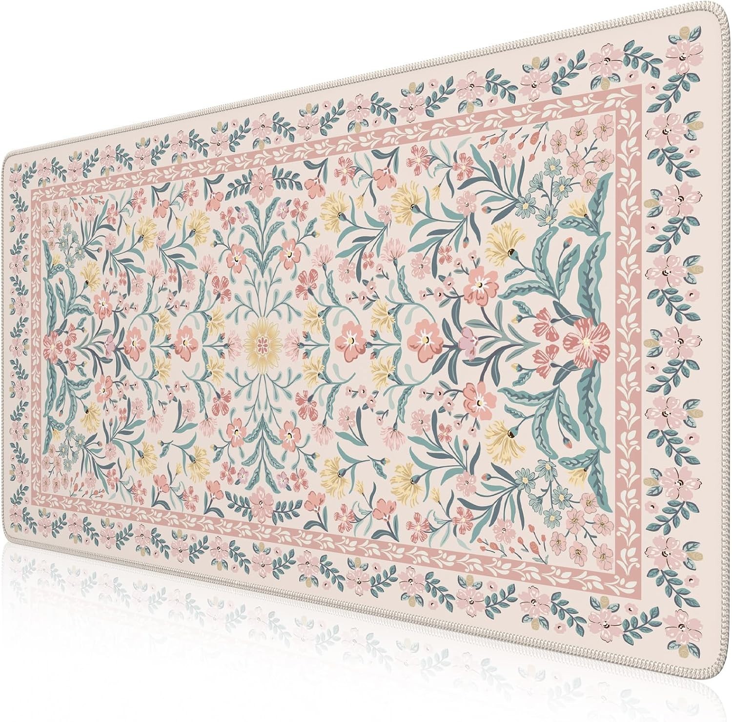 Desk Mat,Mouse Pad for Office Desk,35.4x15.7in,Pink Floral | Desk Pad for Women 