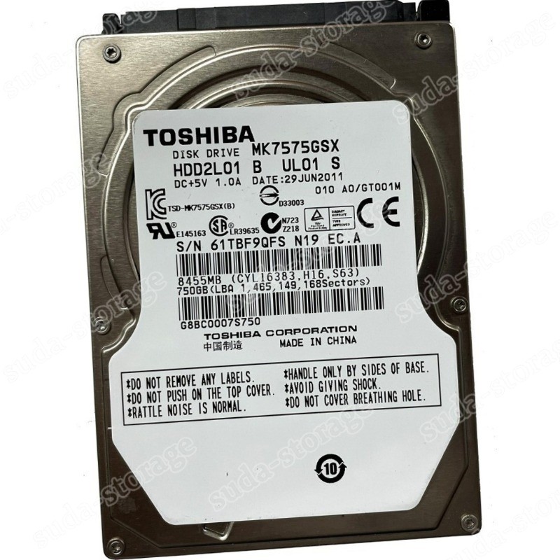 1PCS New Toshiba 750GB MK7575GSX 5400RPM SATA 2.5" Laptop HDD Hard Disk Drive