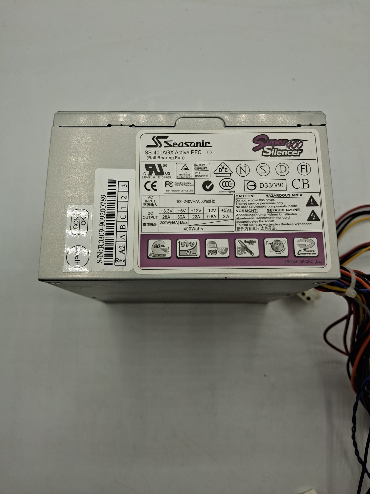 SeaSonic SS-400AGX Power Supply SUPER 400 SILENCER