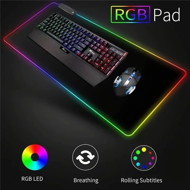 Large Mouse Pad Black Texture Big Computer Gaming Mousepad Rubber Desk Mat