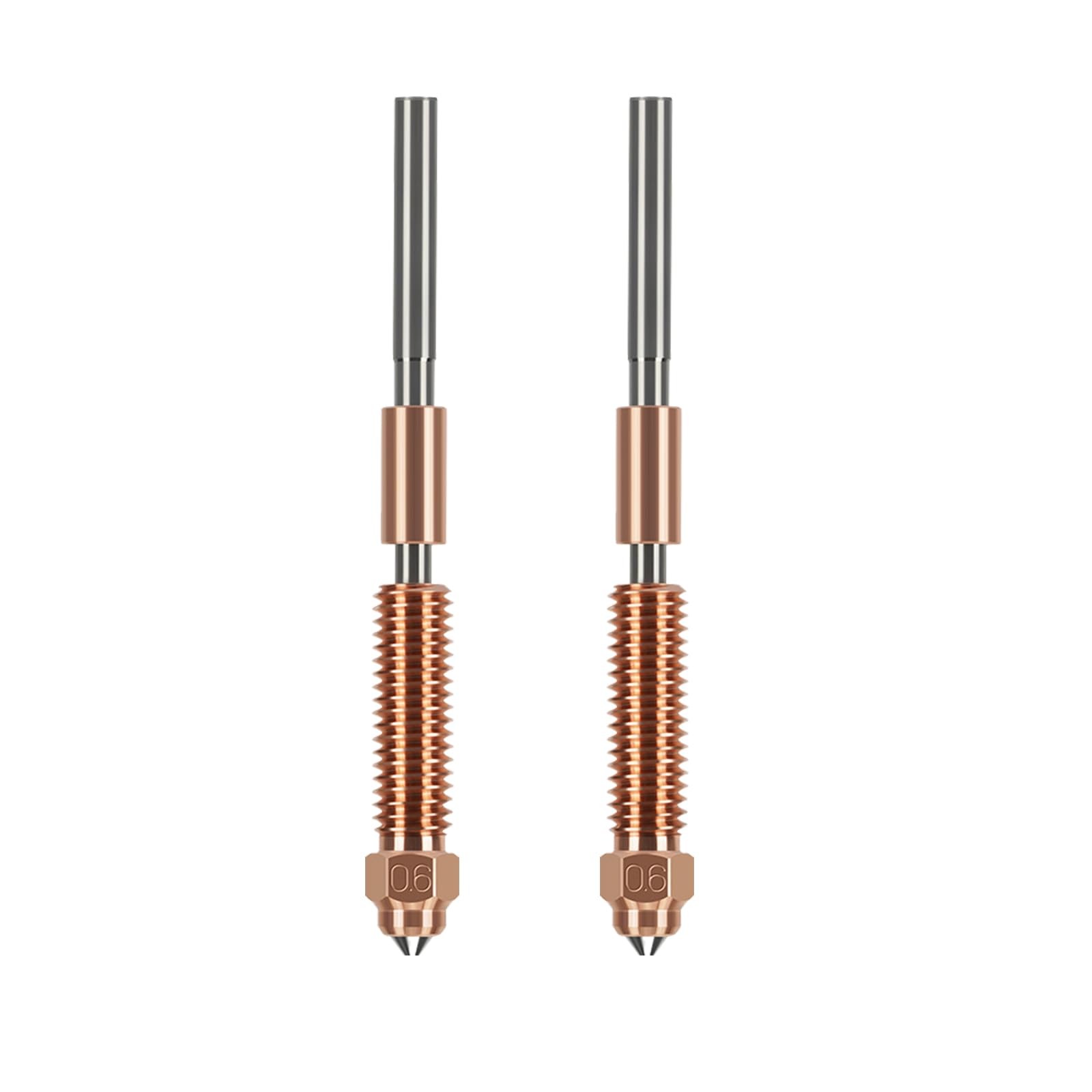 2PCS K1C Integrated Chromium Zirconium Copper Nozzle 0.6mm 3D Printer Nozzle ...