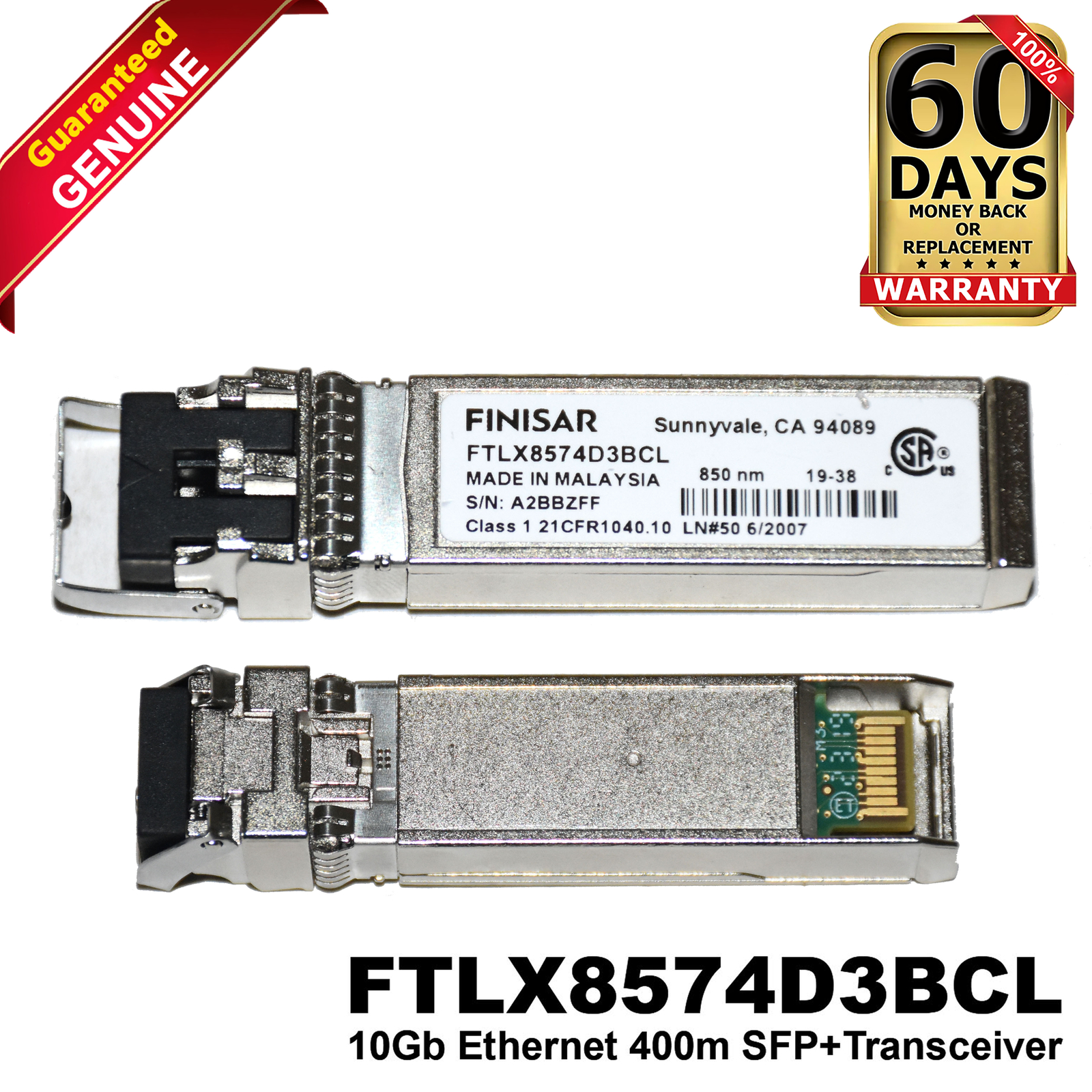 Lot of 10 Finisar FTLX8574D3BCL 10Gb SFP+ 850nm SR LC MMF Transceivers