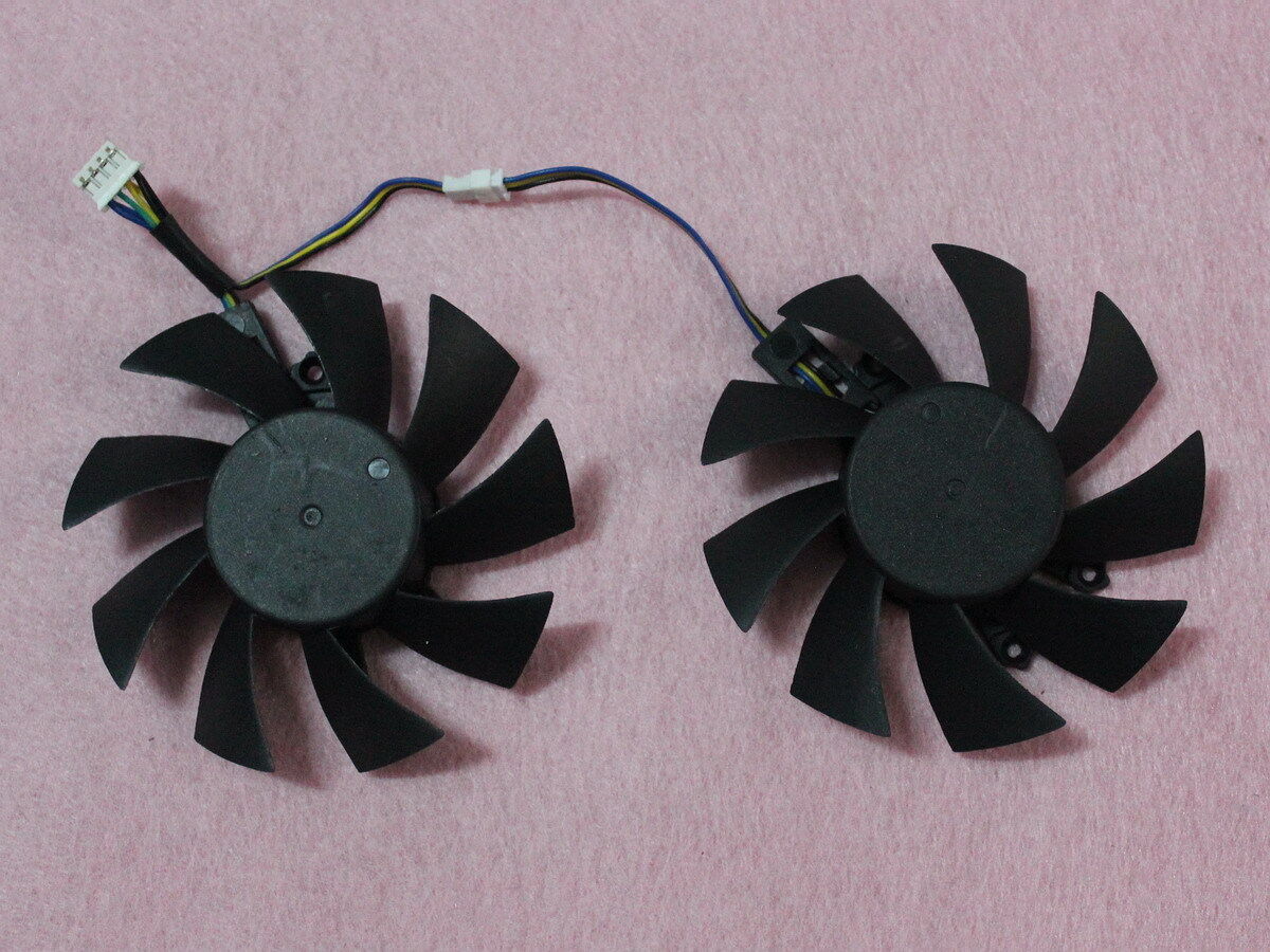 75mm EVERFLOW T128015SH Dual Fan Replacement 17mm x 46mm x 49mm 4Pin 0.32A R221