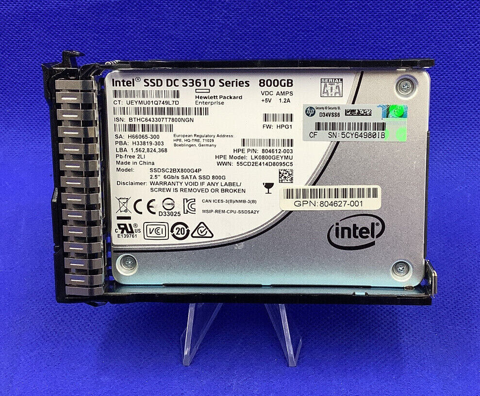 805381-001 HPE 800GB SATA 6G MIXED USE SFF (2.5IN) SC SSD 804625-B21