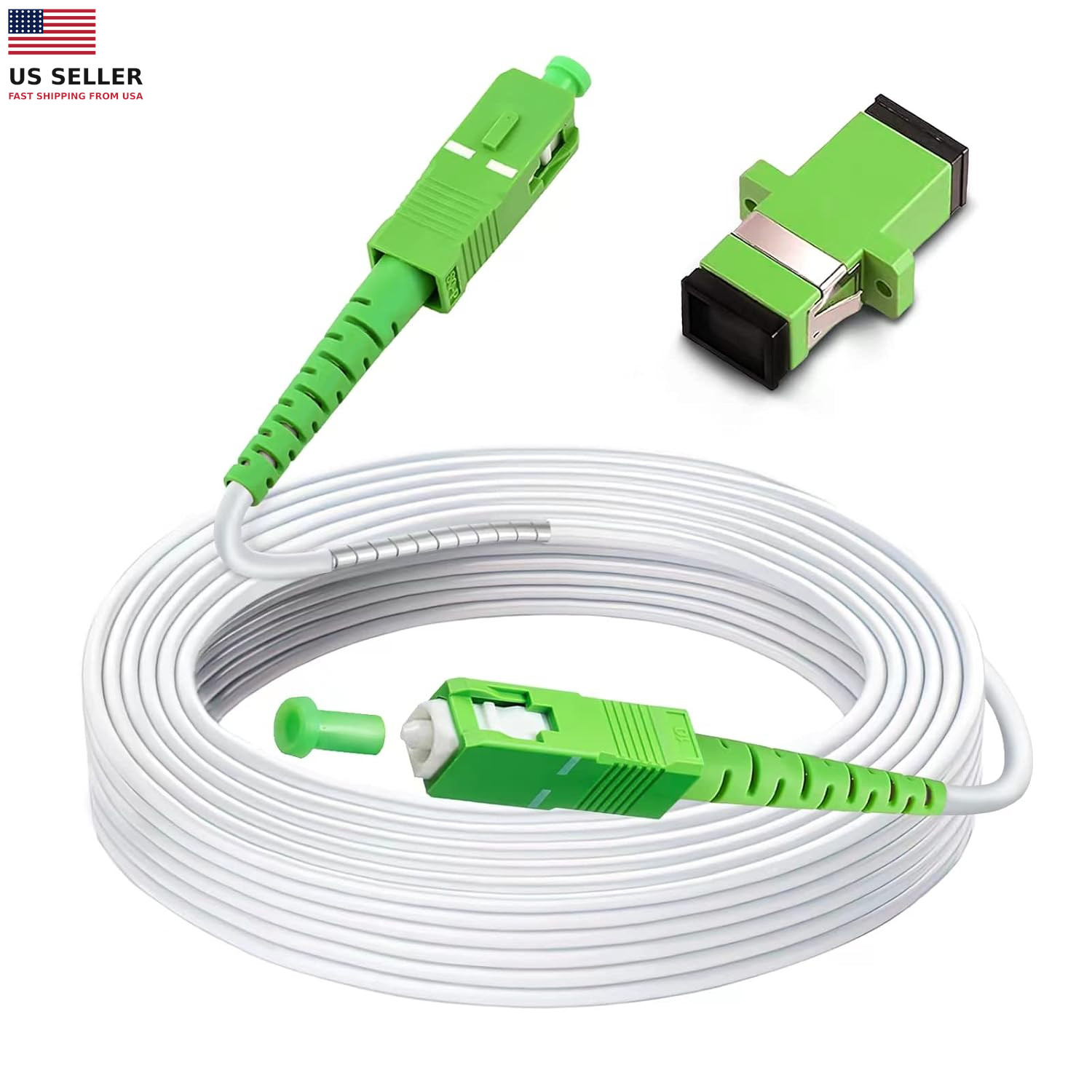 30 Meters SC/APC to SC/APC Fiber Optic Internet Cable, Armored Single Mode Patc