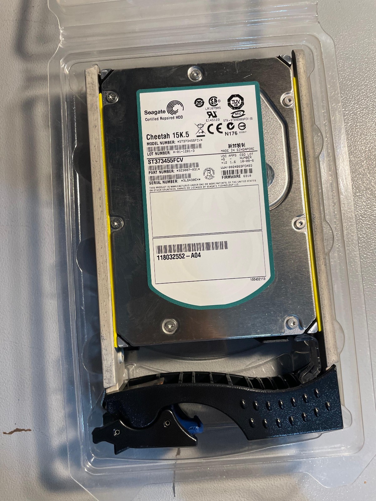 Seagate Cheetah 15K.5 ST373455FCV 73GB 3.5” FC HDD 15.5K RPM