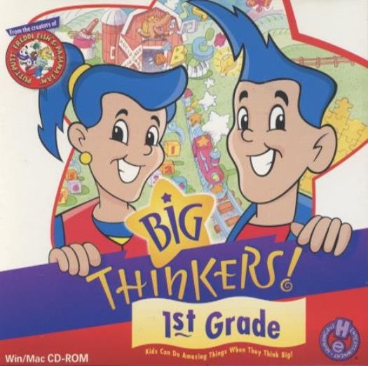 Big Thinkers First Grade PC MAC CD learn fractions time phonics geography school