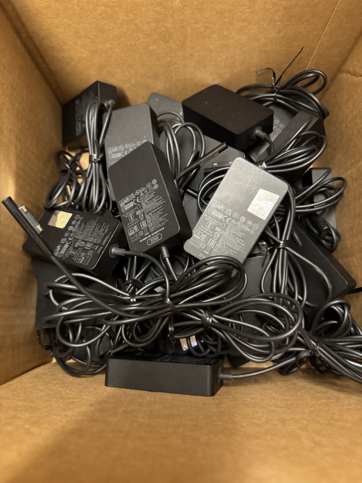 Lot of 10 Genuine Microsoft Surface 39W Chargers Power Adapters w/Cords