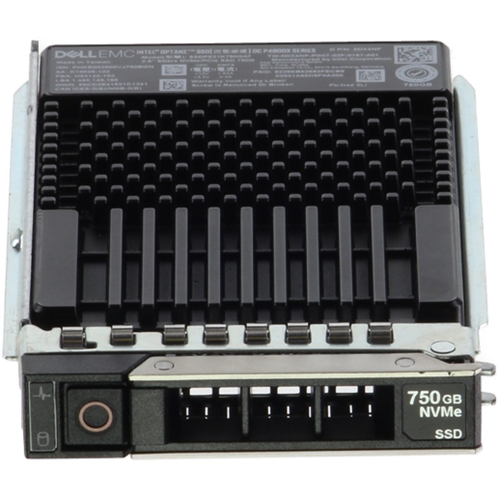 Dell Intel Optane P4800X 750GB 2.5" PCIe NVMe U.2 Write Intensive SSD DX4NF