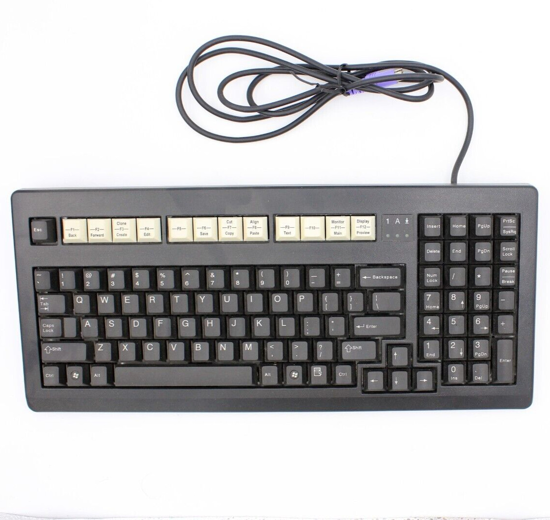 CHERRY MECHANICAL KEYBOARD CLICKY KEYS BLACK PS2 PS/2 Vintage Rare