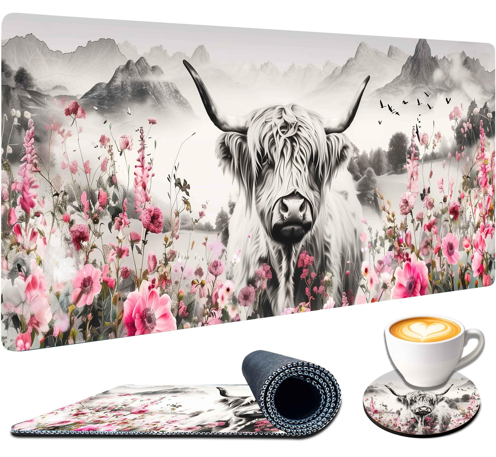 HaoSiTeck Extra Large Mouse Pad Desk 35.4 x 15.7 Full Desk Pad Keyboard And