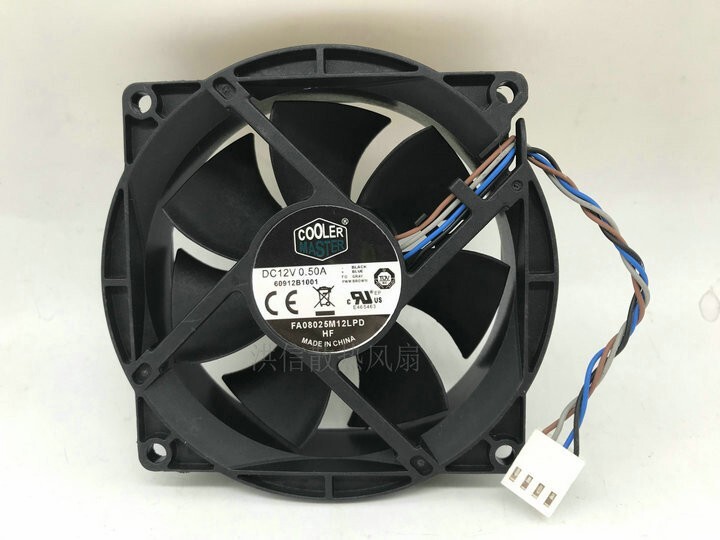 Cooler Master FA08025M12LPD DC12V 0.50A 804057-001 CPU cooling fan
