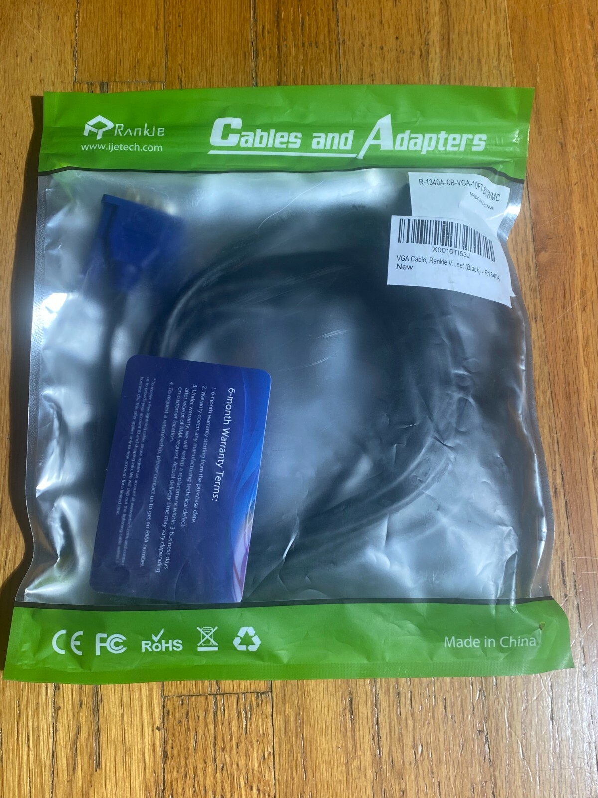 Rankie VGA To VGA Cable 6ft Mini Displayport Gold Plated R-1340-CB