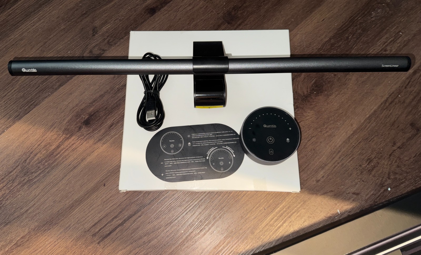 Quntis Monitor Light Bar 20.1" with Remote, Dual Light, Adjustable Dimming, Gray