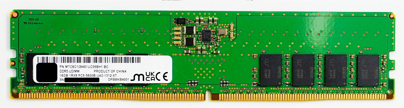 Micron 16GB DDR5 UDIMM 5600MHz 1Rx8 288-Pin Desktop RAM - MTC8C1084S1UC56BH1