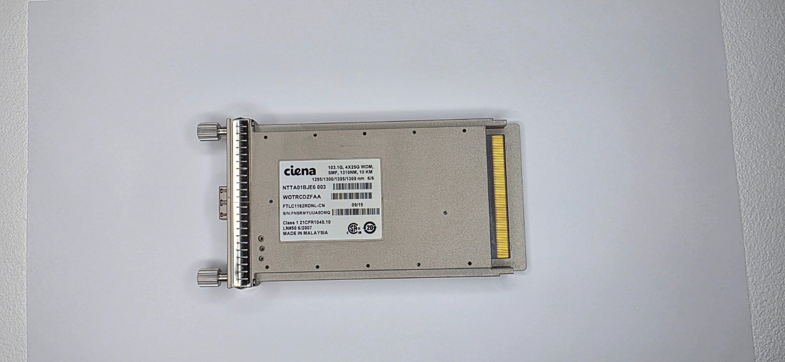 Ciena NTTA01BJE6 103.1G 4x25G WDM SMF 1310NM 10KM FTLC1182RDNL-CN WOTRCDZFAA