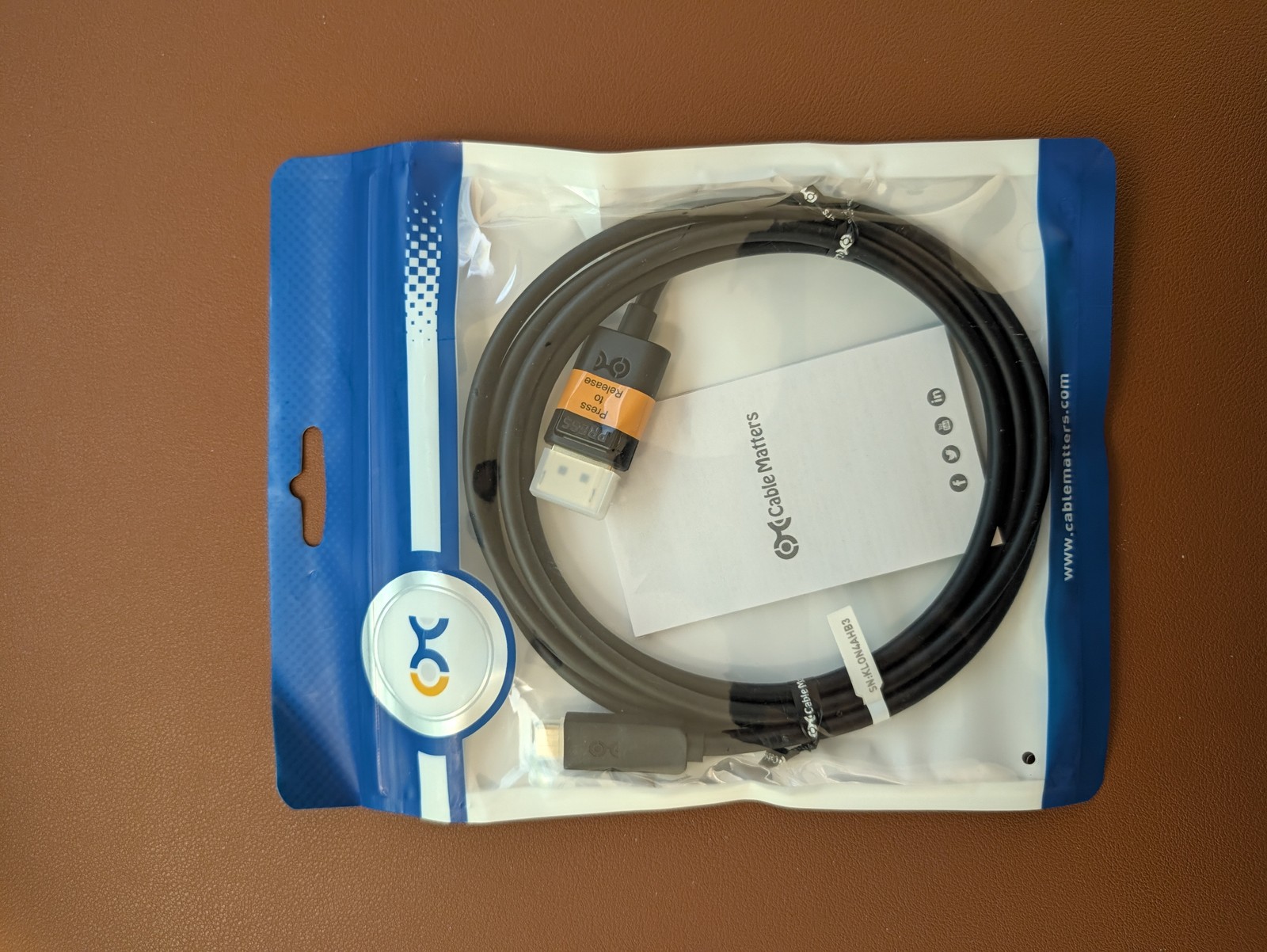 Cable Matters USB-C to DisplayPort Cable 6ft 1.8m, Black - Brand New, Sealed