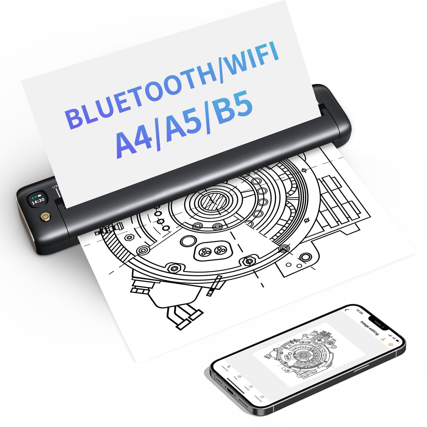 Rongta Portable Printers Wireless for Travel, WiFi  Bluetooth Mobile Printer,...