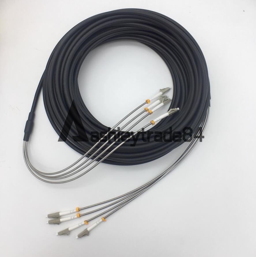 100M Outdoor Field Fiber Patch Cord LC to LC MM Multi-Mode 4 Strand Fiber Cable