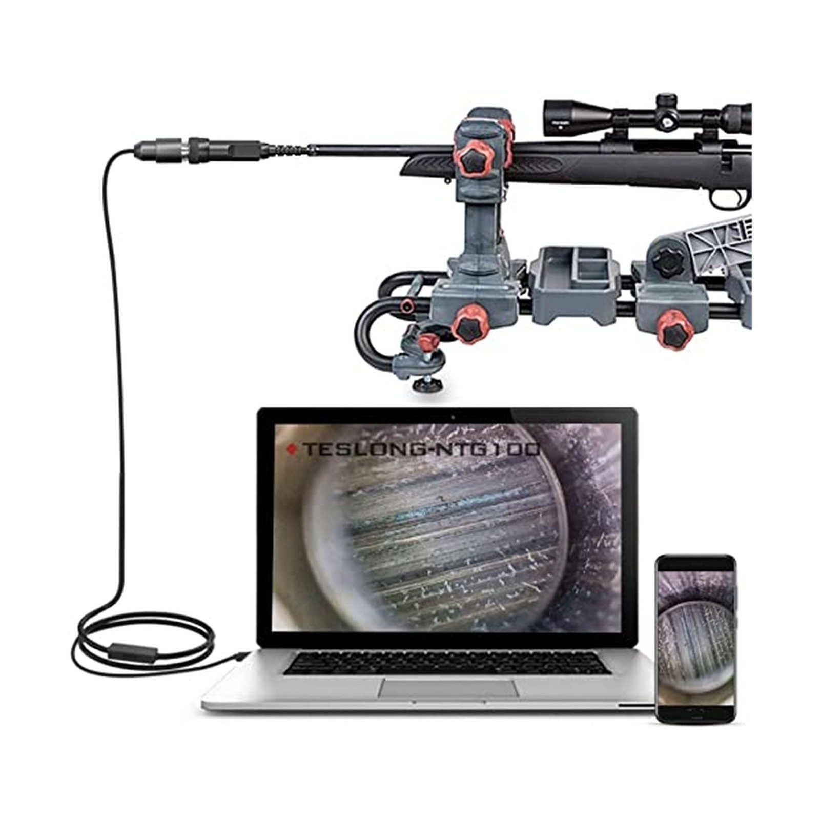 Teslong Rifle Borescope, Bore Camera Gun Cleaning Camera - Fits .20 Caliber &...