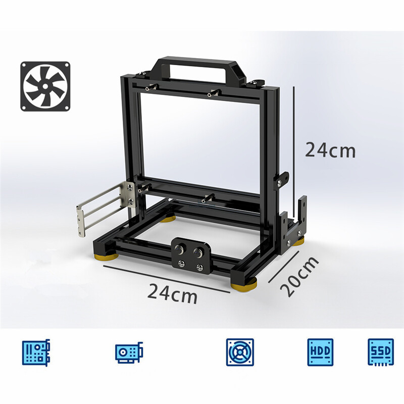 Open Frame ITX PC Case Steel Aluminum Computer Mini Cooling Case SFX Black White
