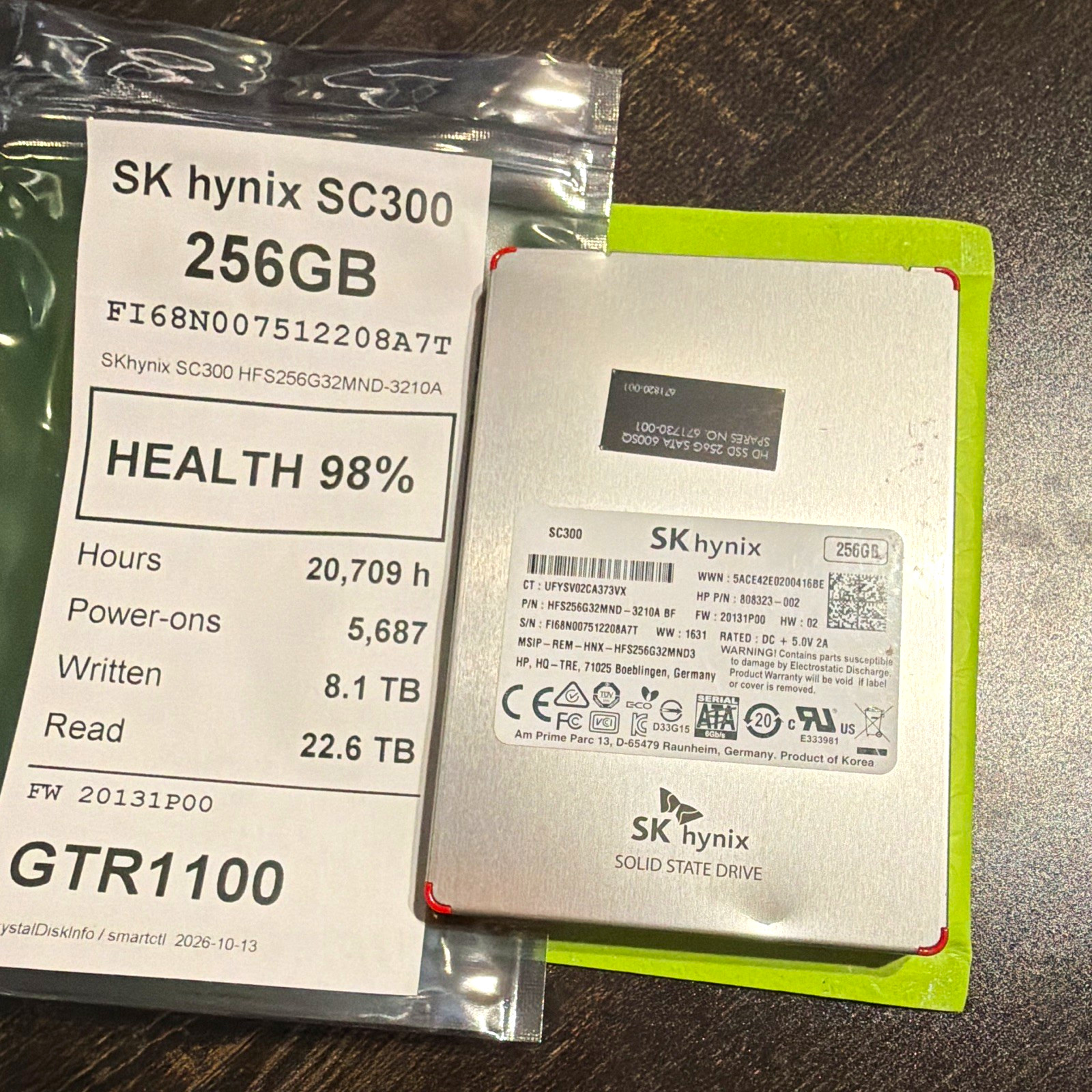 SK hynix SC300 256GB 2.5" SATA SSD Internal Solid State Drive HFS256G32MND-3210A