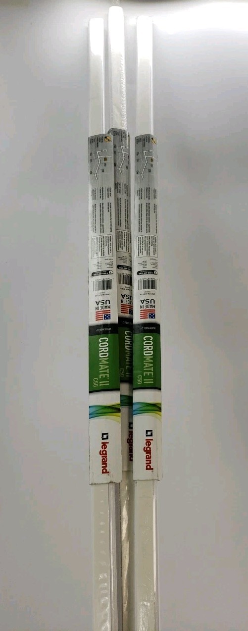 Wiremold C50 CordMate II White Plastic Cord Cover 5 ft. 1 in. x 1/2 in. {D2}