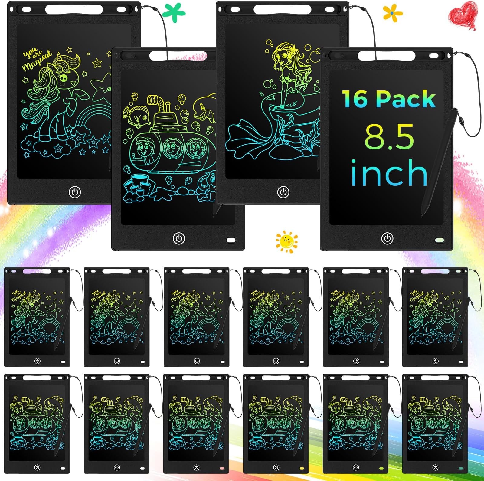 Epakh 16 Pack LCD Writing Tablet, Black