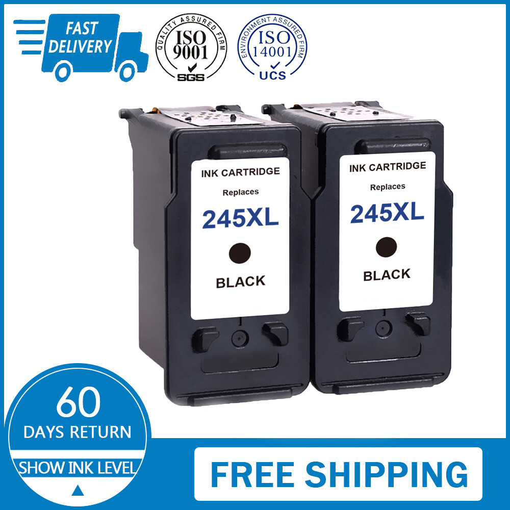 2 PG 245XL Black Ink Cartridge for Canon PIXMA TS3120  MG2520 MG2522 .