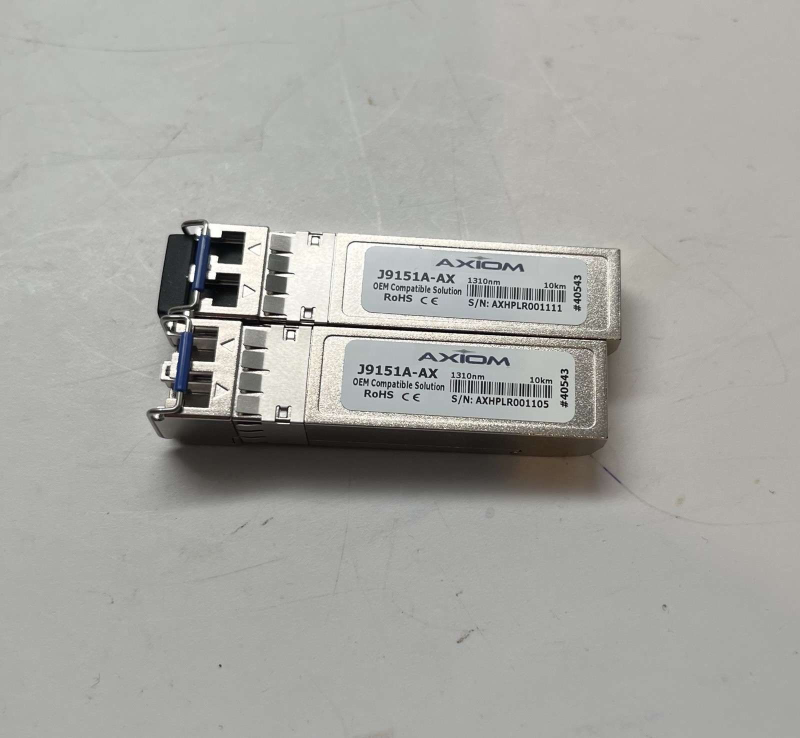 Pair of 2 Axiom J9151A-AX 10GBASE-LR SFP+ 10Gb Transceiver for HP ProCurve