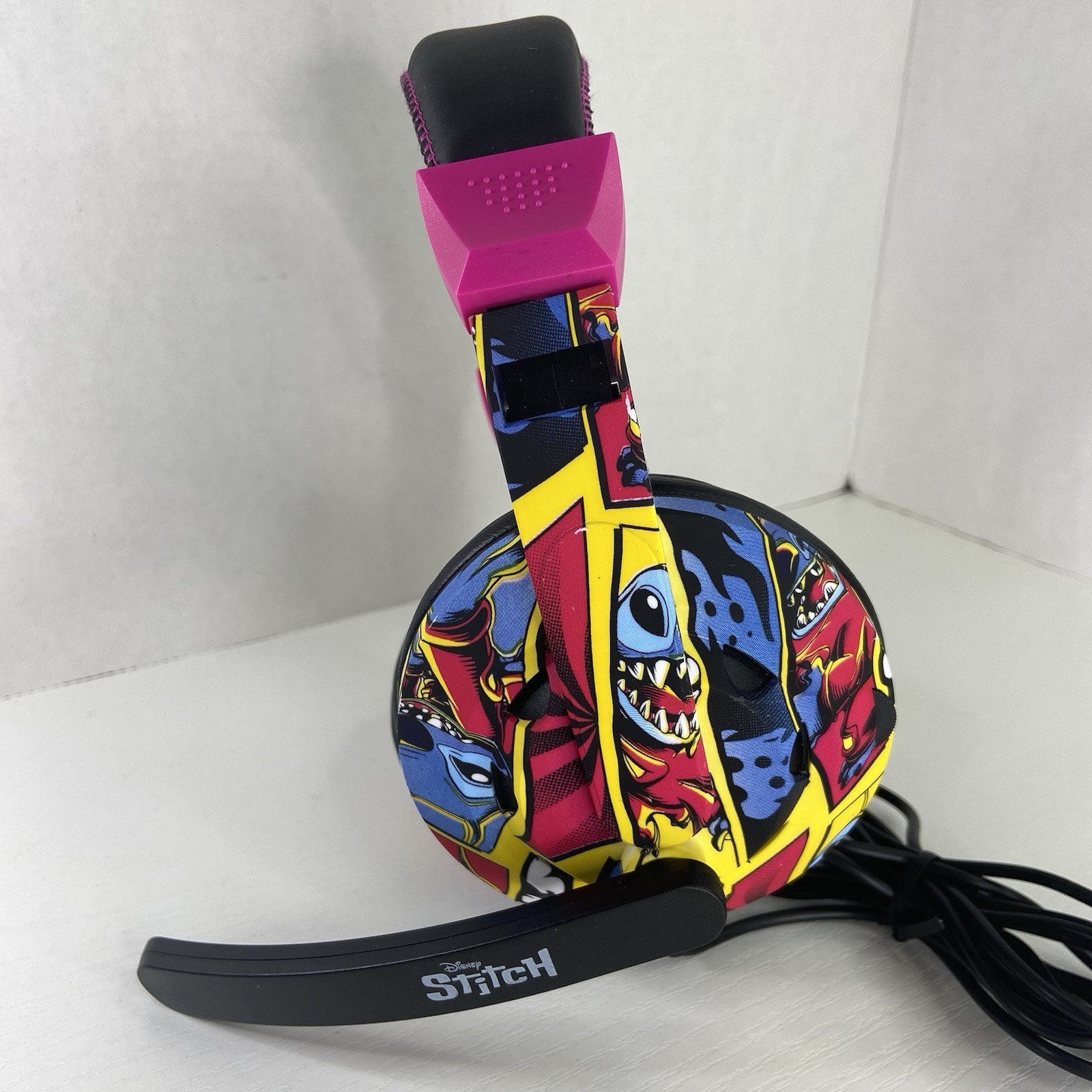 DISNEY LILO & STITCH Over-Ear Headset & Fold Down Microphone Boom Wired