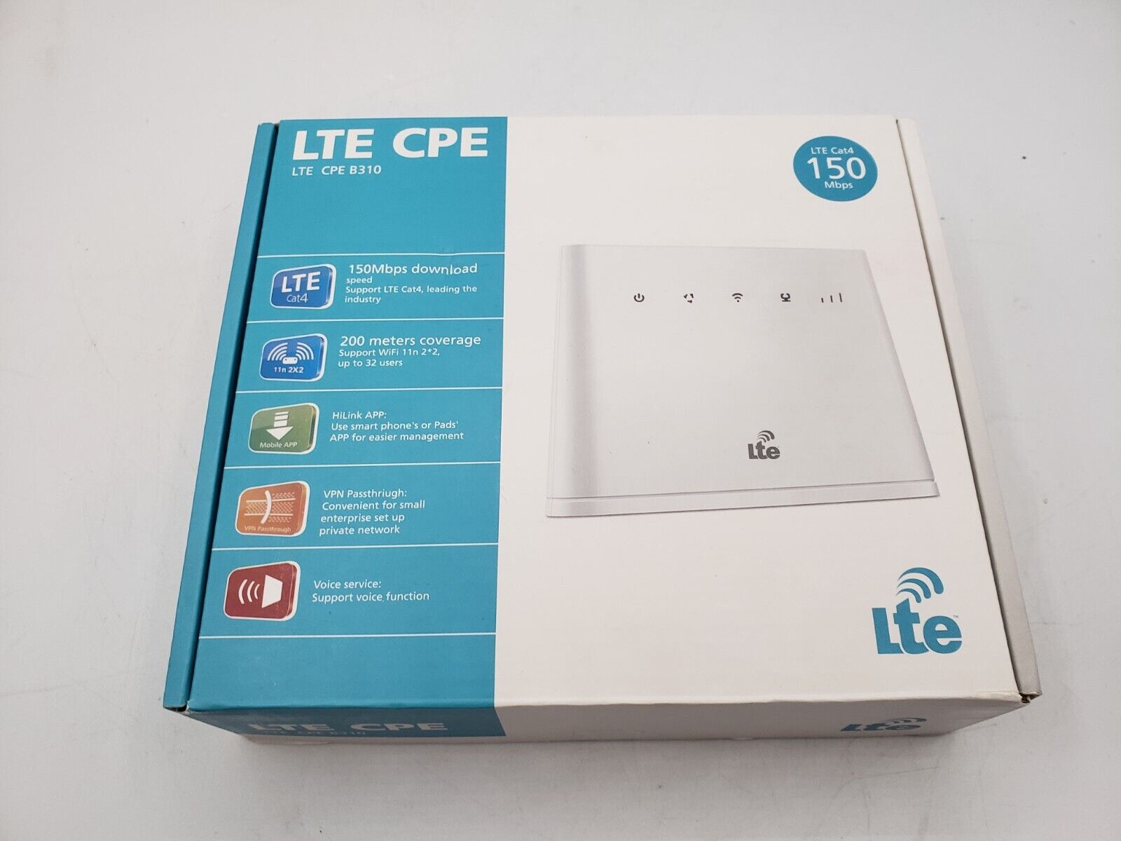 Huawei B310S-518 4G LTE CPE With LTE, White, Open Box.