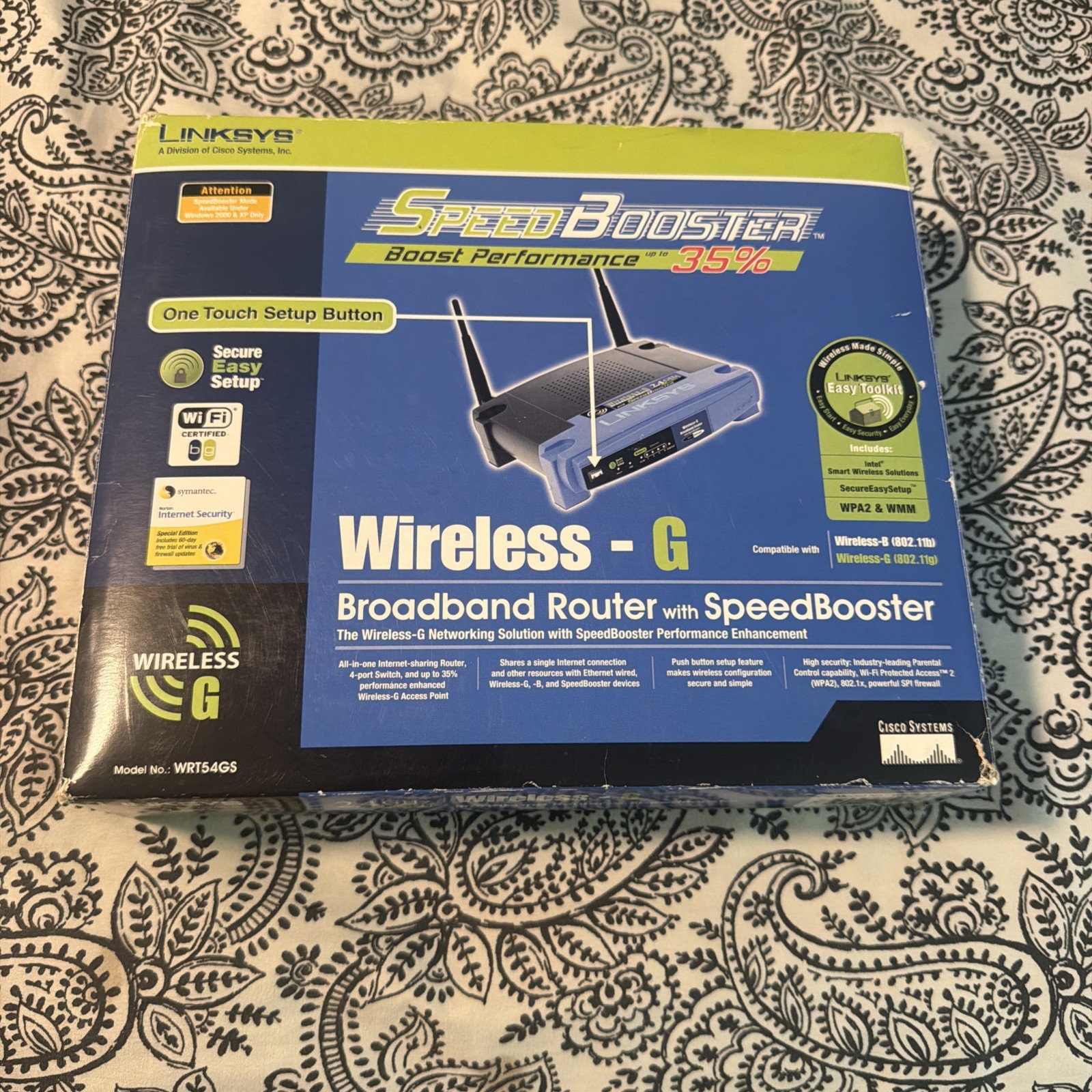 Linksys Speed Booster Wireless-G Broadband Router - Used, CIB, Tested