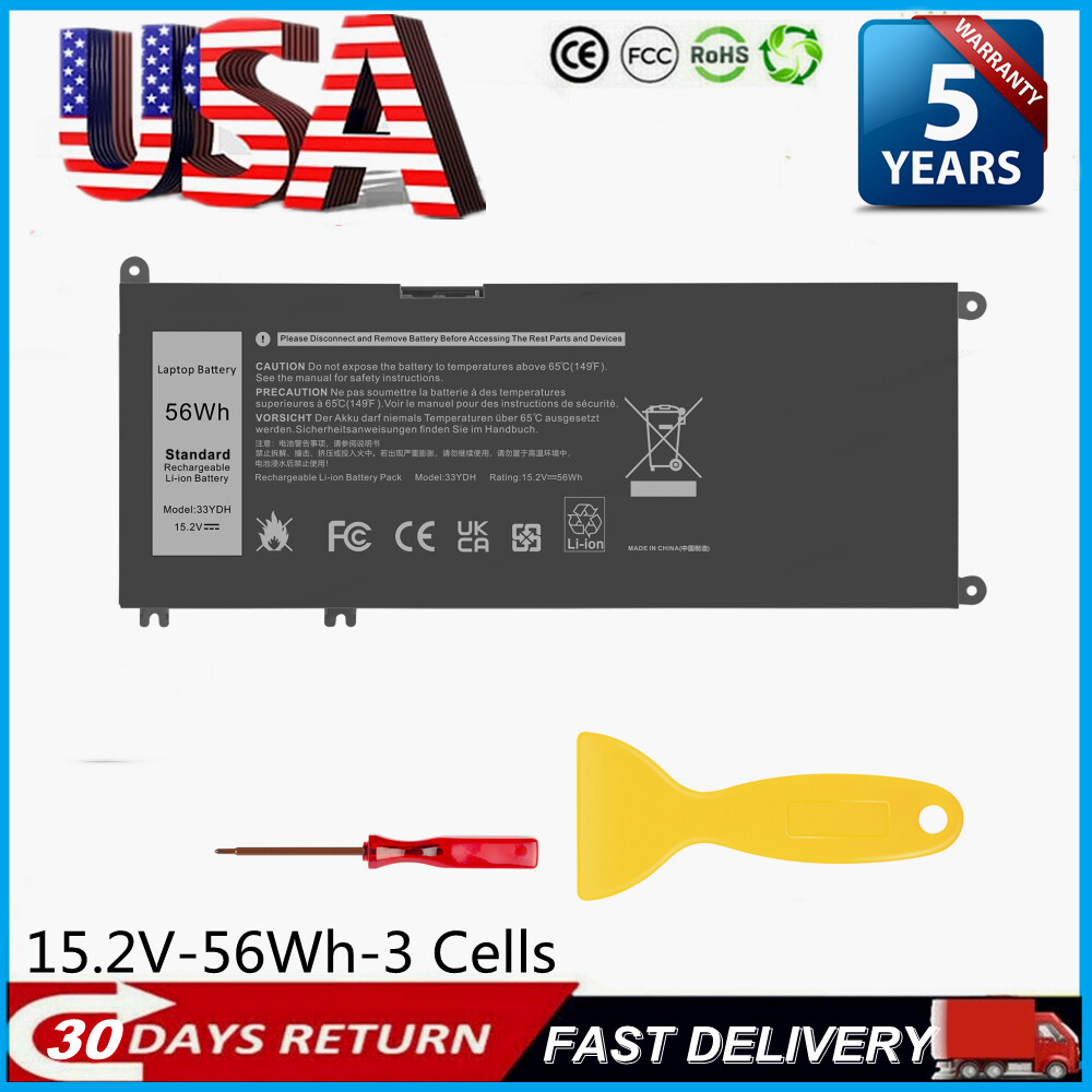 ✅Lot 10x 33YDH Battery for Dell Latitude 3380 3480 3490 3580 3590 Inspiron 7577