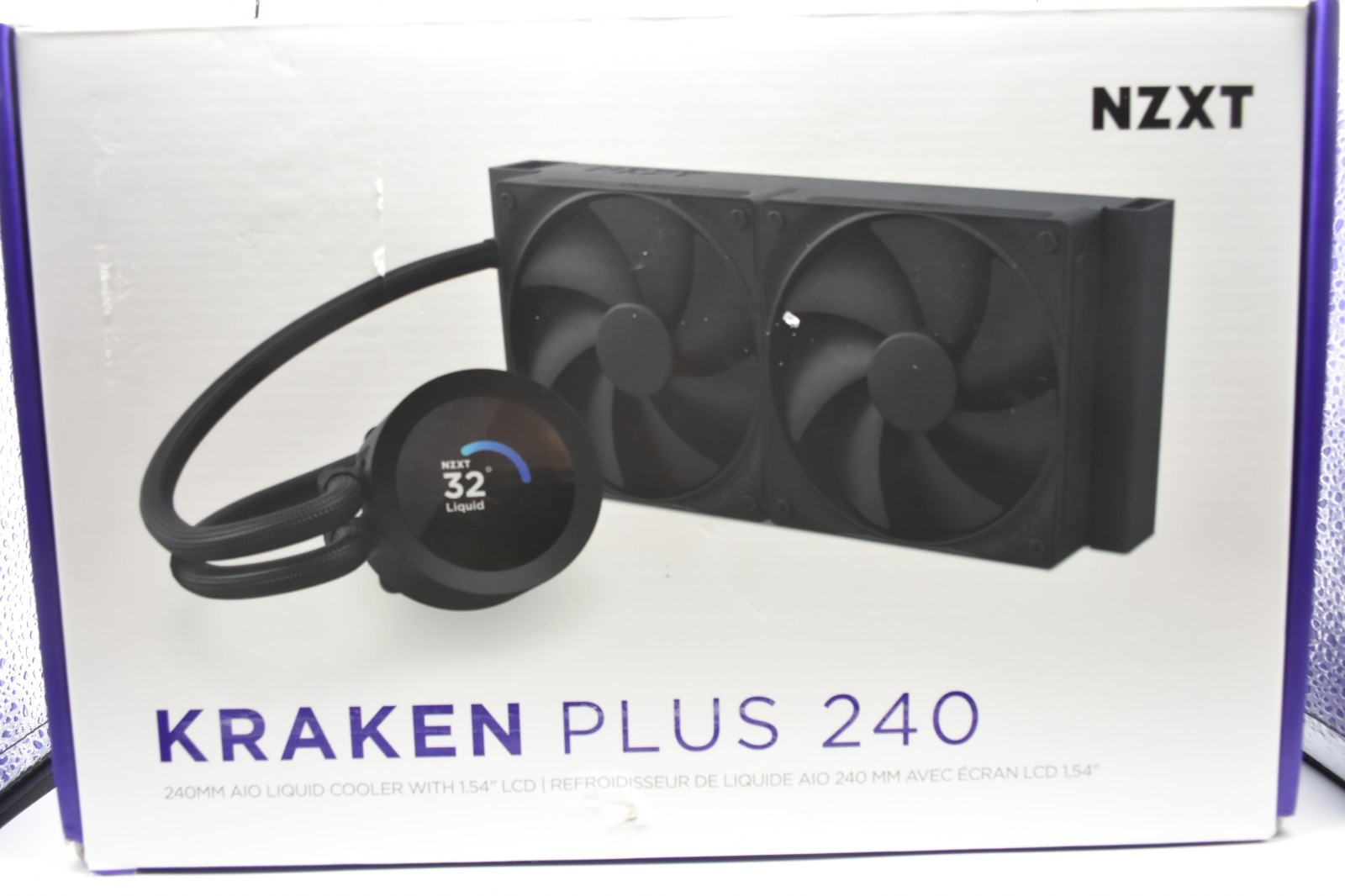 NZXT Kraken Plus 240 AIO Liquid CPU Cooler 240mm LCD Display 1.54in Black