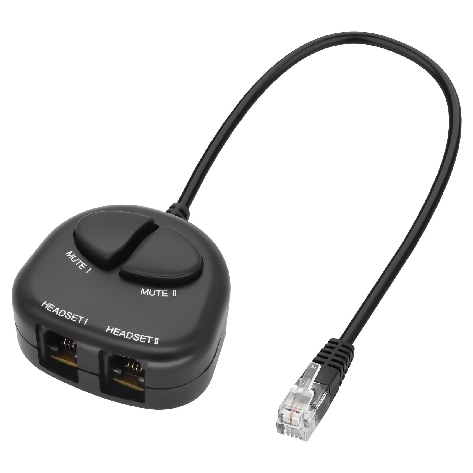XMSJSIY RJ9 Telephone Training Adapter Headset Splitter- (2 Mute) 1 inch