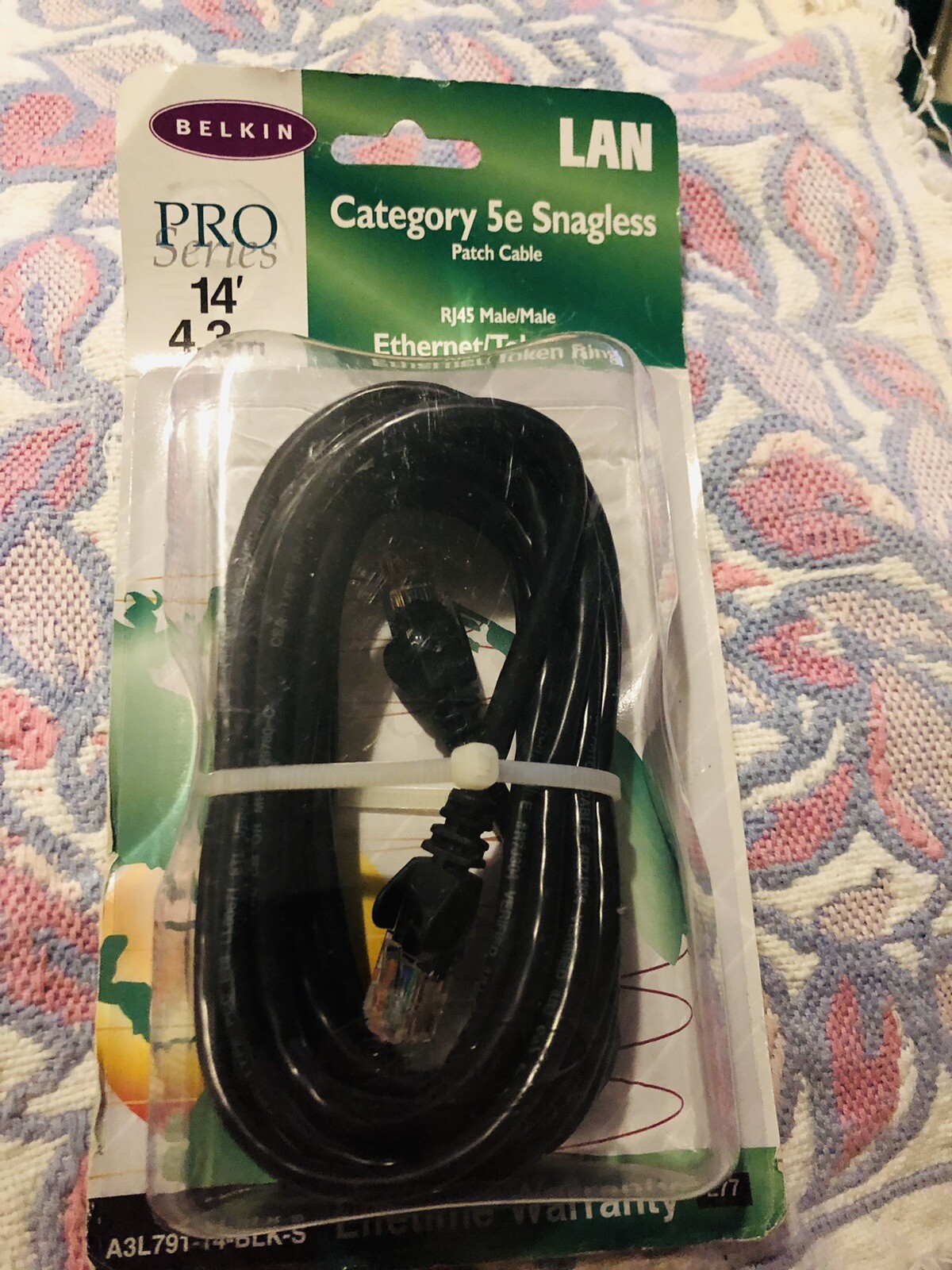 Belkin Cat5e Network Cable - Rj-45 Male 14ft Black -a3l79114blks-