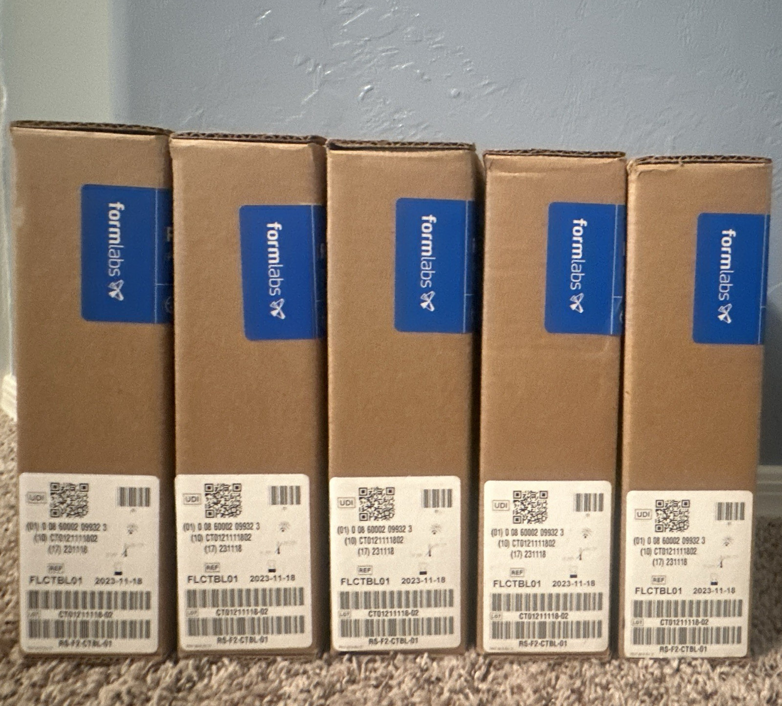 Formlabs Resin Cartridge 5-Pack FLCTBL01 for Form 3 3D Printer