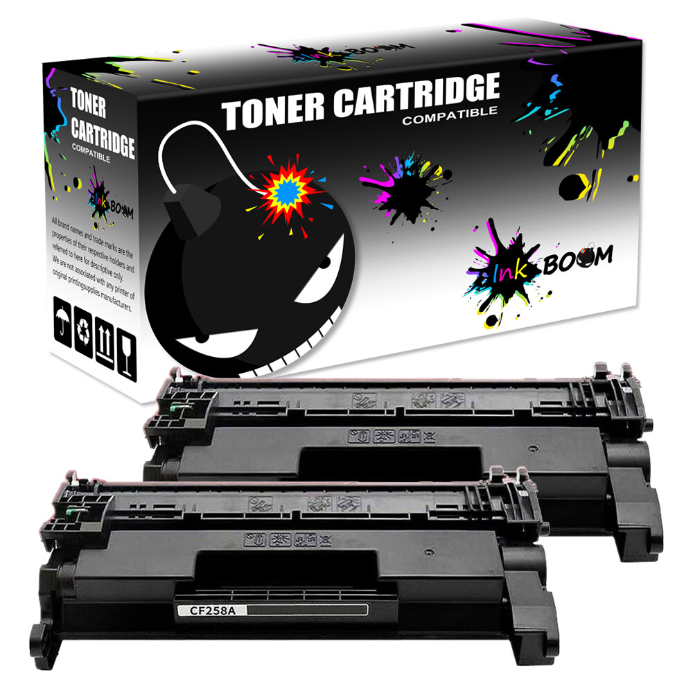 2BK Toner Cartridge replace for HP CF258A NO-CHIP LaserJet M404dn MFP M428fdn