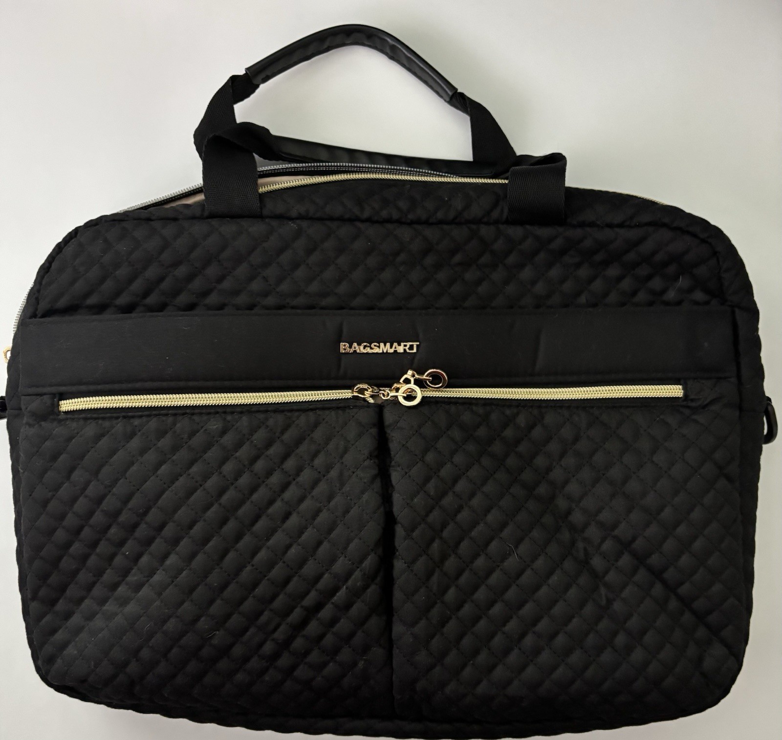 Bagsmart Black Quilted Laptop Bag