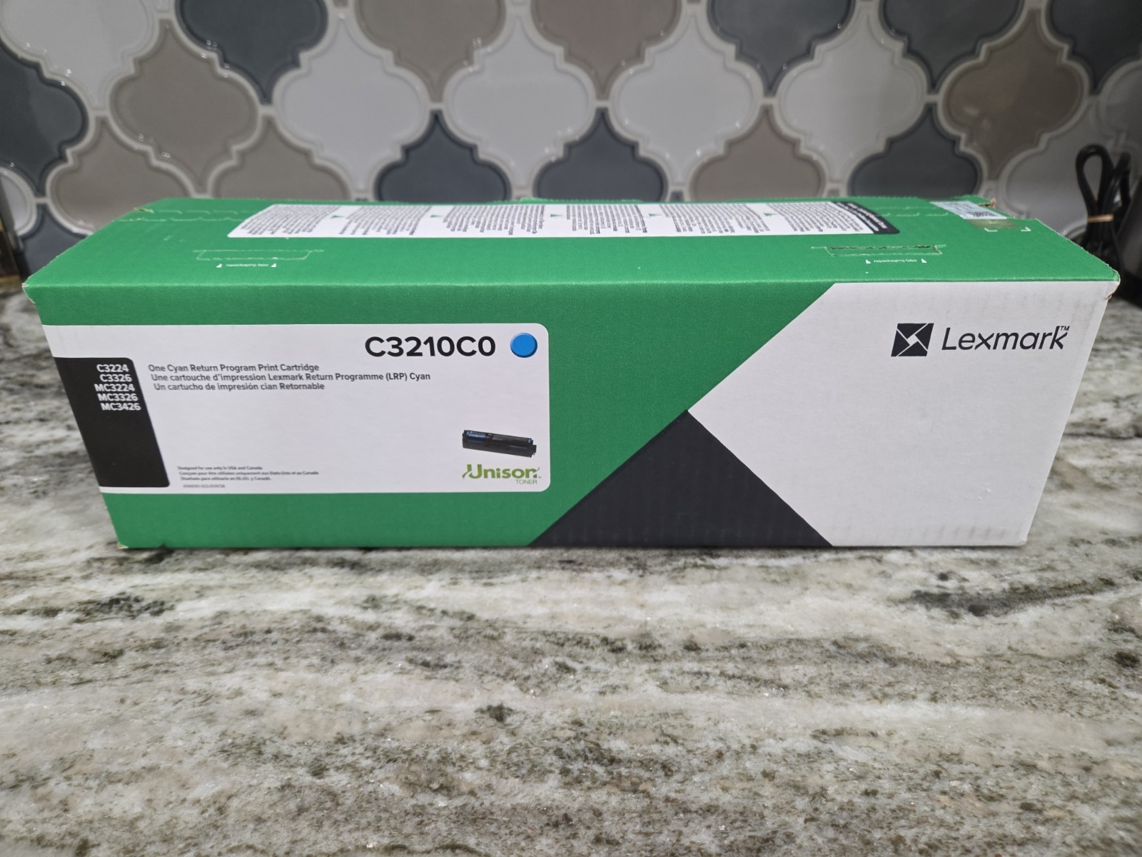 Sealed New Genuine Lexmark C3210C0 Toner Ink Cartridge Cyan Blue Unison Read