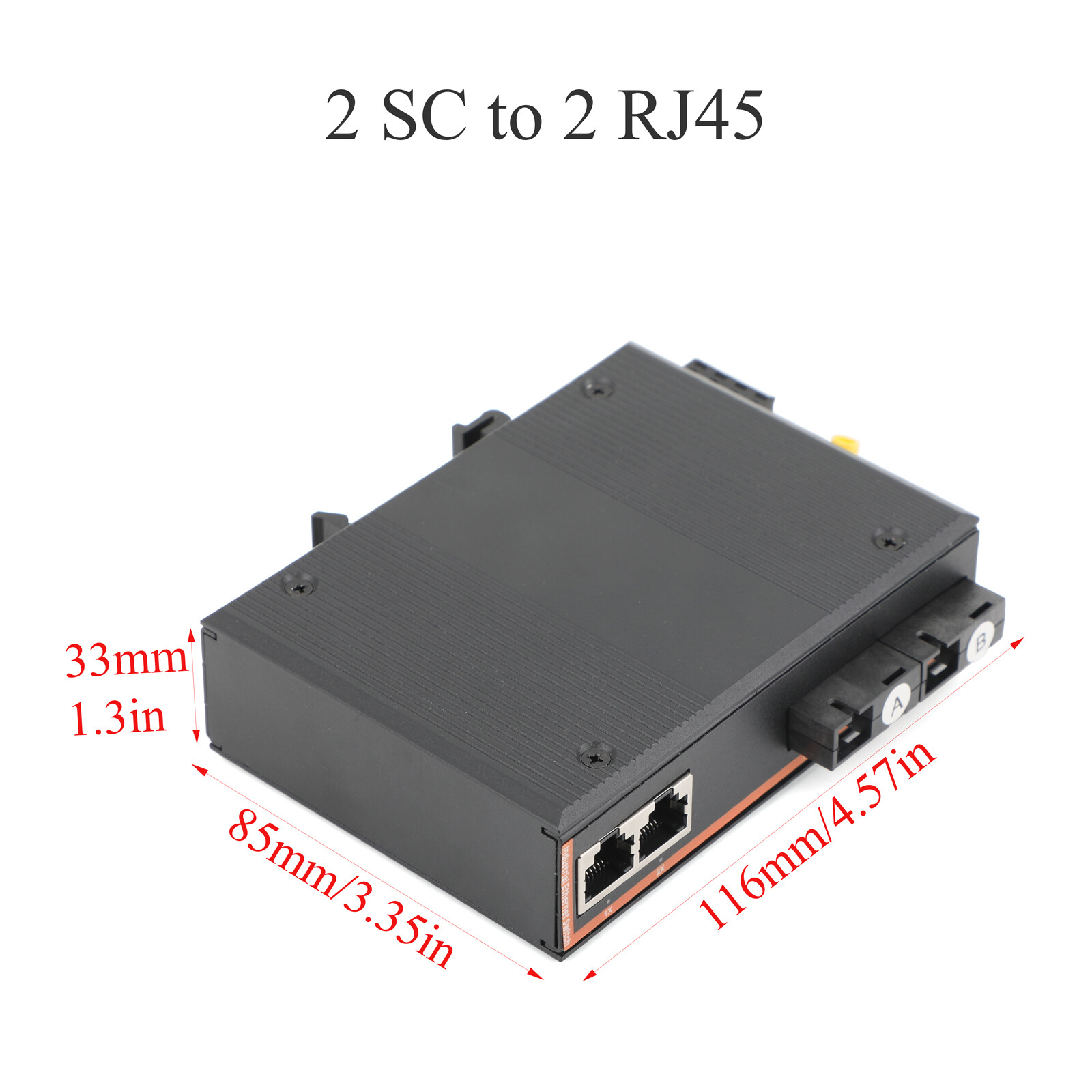 1000M Industrial Media Converter Single Mode 2 Fiber to 2/4/8 RJ45 UPC/APC SC