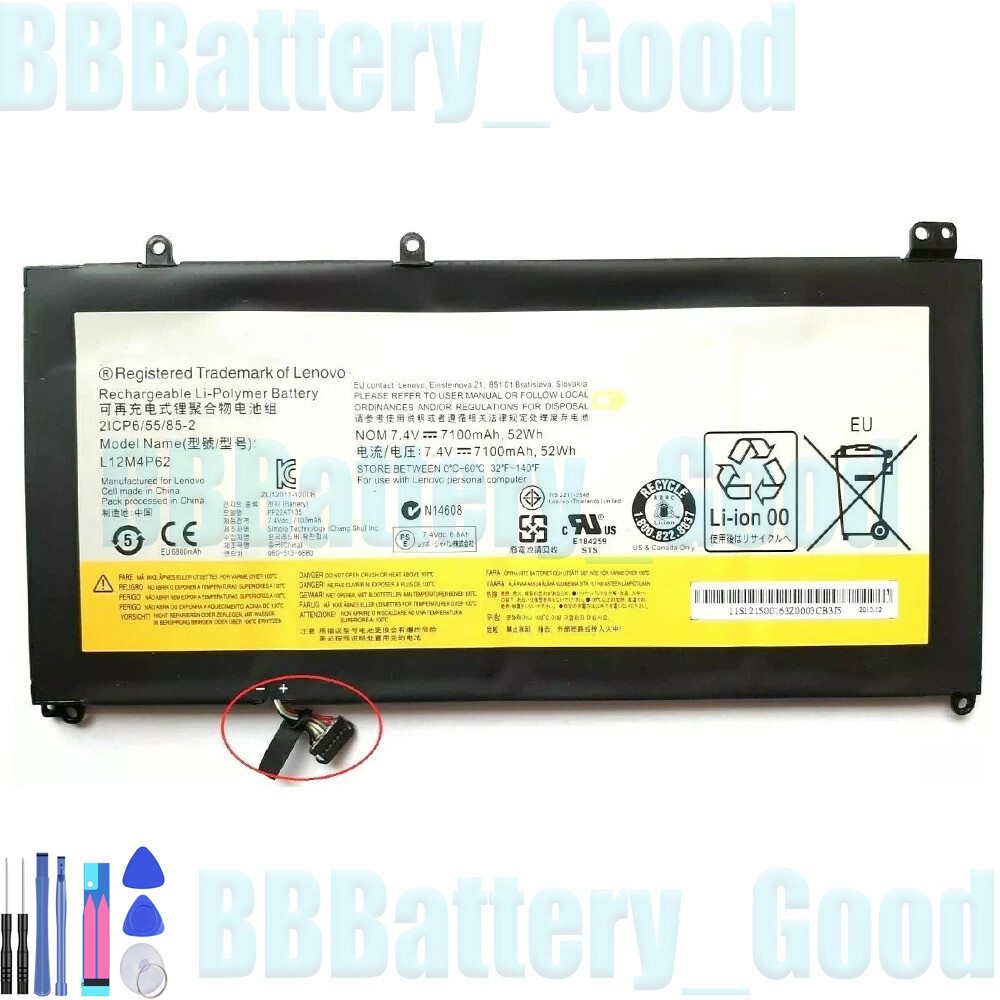 52Wh battery for Lenovo Ideapad U430 U530 U530-20289 Touch L12M4P62 L12L4P62