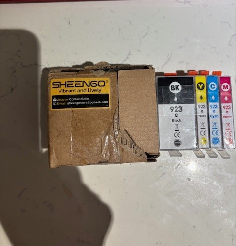 Sheengo 923 Compatible Ink Cartridge Set New no chip replacement =Open Box